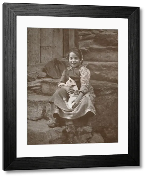 Framed Print : Two Little Swiss Villagers at Hospenthal, 1916. Artist: Donald McLeish Framed Print : Two Little Swiss Villagers at Hospenthal, 1916. Artist: Donald McLeish