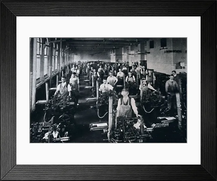 Framed Print : The U. S. A. Government Printing Office also operates 126 Casting Machines, 1916 Framed Print : The U. S. A. Government Printing Office also operates 126 Casting Machines, 1916