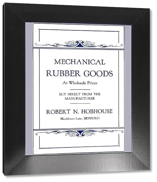 Mechanical Rubber Goods - Robert N. Hobhouse advert, 1916