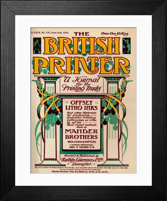 Framed Print : The British Printer - advert, 1916 Framed Print : The British Printer - advert, 1916