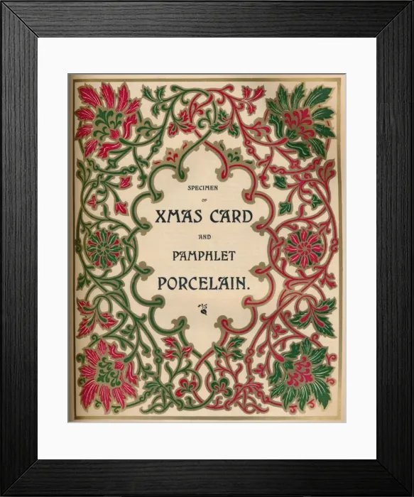 Framed Print : Specimen of Xmas Card and Pamphlet Porcelain - James Spicer & Sons, Ltd. 1910. Artist: James Spicer & Sons Framed Print : Specimen of Xmas Card and Pamphlet Porcelain - James Spicer & Sons, Ltd. 1910. Artist: James Spicer & Sons