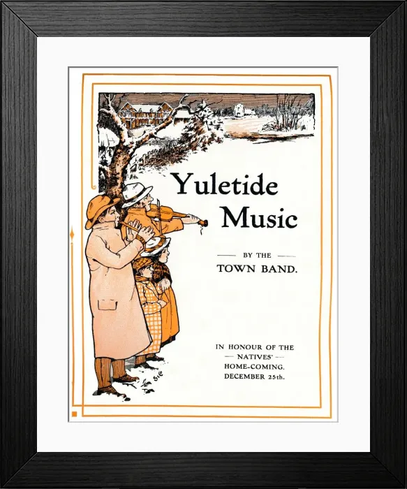 Framed Print : Yuletide Music by the Town Band, 1910 Framed Print : Yuletide Music by the Town Band, 1910