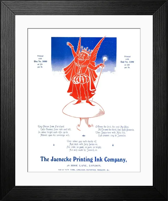 Framed Print : King Oberon - The Jaenecke Printing Ink Company, 1907 Framed Print : King Oberon - The Jaenecke Printing Ink Company, 1907