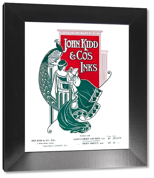 John Kidd & Cos Inks advert, 1907
