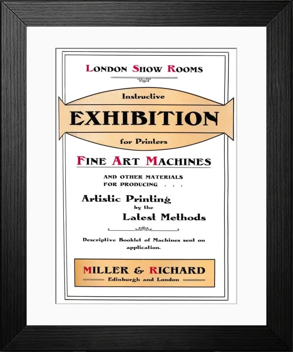 Framed Print : London Show Rooms - Instructive Exhibition for Printers, 1907. Artist: Miller & Richard Framed Print : London Show Rooms - Instructive Exhibition for Printers, 1907. Artist: Miller & Richard