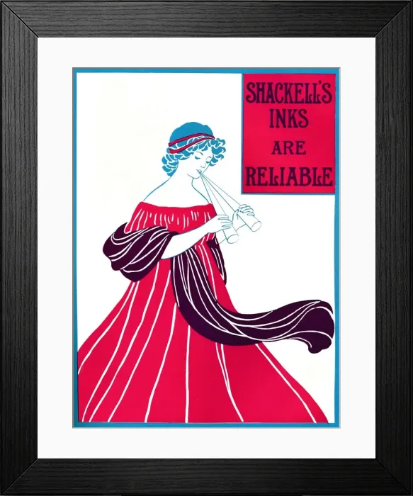 Framed Print : Shackells Inks Are Reliable, 1907. Artist: Shackell Edwards & Co Framed Print : Shackells Inks Are Reliable, 1907. Artist: Shackell Edwards & Co