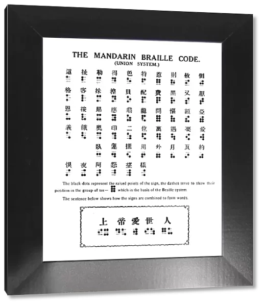 The Mandarin Braille Code (Union System), 1919