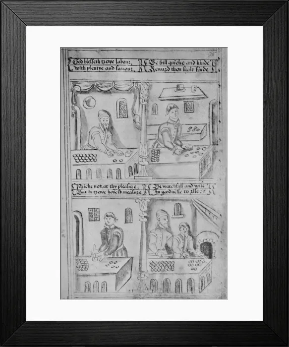 Framed Print : Bakers at Work (MS. Add. 34, 605), 1903 Framed Print : Bakers at Work (MS. Add. 34, 605), 1903