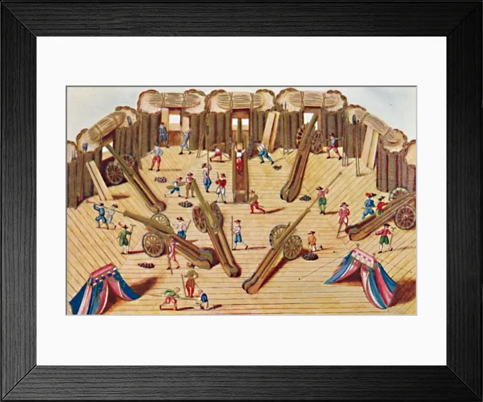 Framed Print : Artillerists at Work (MS. Add. 15, 726), 1903 Framed Print : Artillerists at Work (MS. Add. 15, 726), 1903