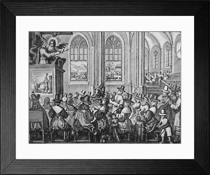Framed Print : Oliver Cromwell Preaching, c1650, (1903)
