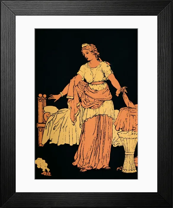 Framed Print : The Burning Wool, 1880. Artist: Lachmann Framed Print : The Burning Wool, 1880. Artist: Lachmann