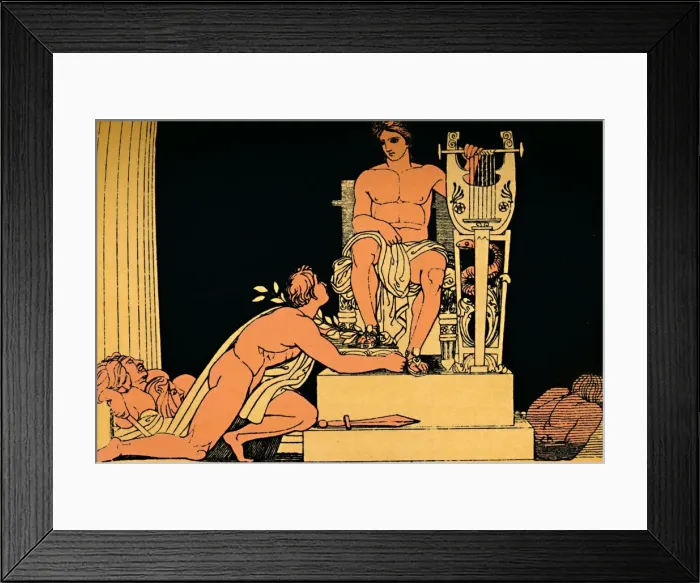 Framed Print : Orestes Suppliant to Apollo, 1880. Artist: Flaxman Framed Print : Orestes Suppliant to Apollo, 1880. Artist: Flaxman