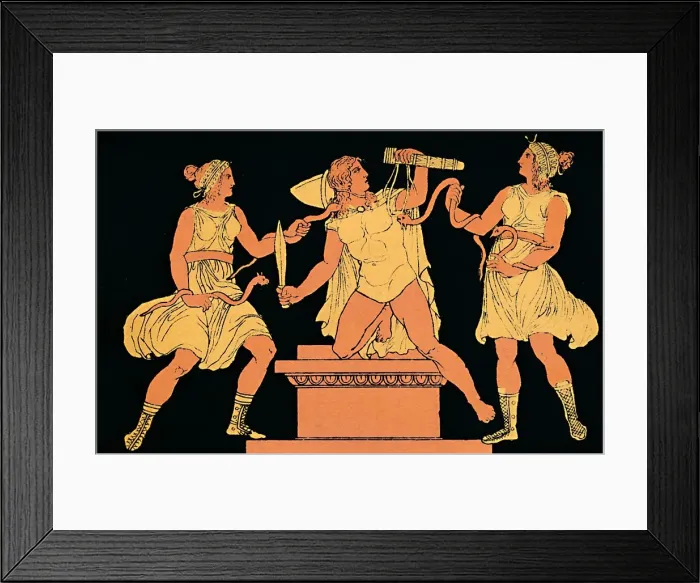 Framed Print : Orestes Pursued by Furies, 1880. Artist: Antique Framed Print : Orestes Pursued by Furies, 1880. Artist: Antique