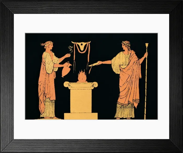 Framed Print : Offering to the Dead, 1880. Artist: Antique Framed Print : Offering to the Dead, 1880. Artist: Antique