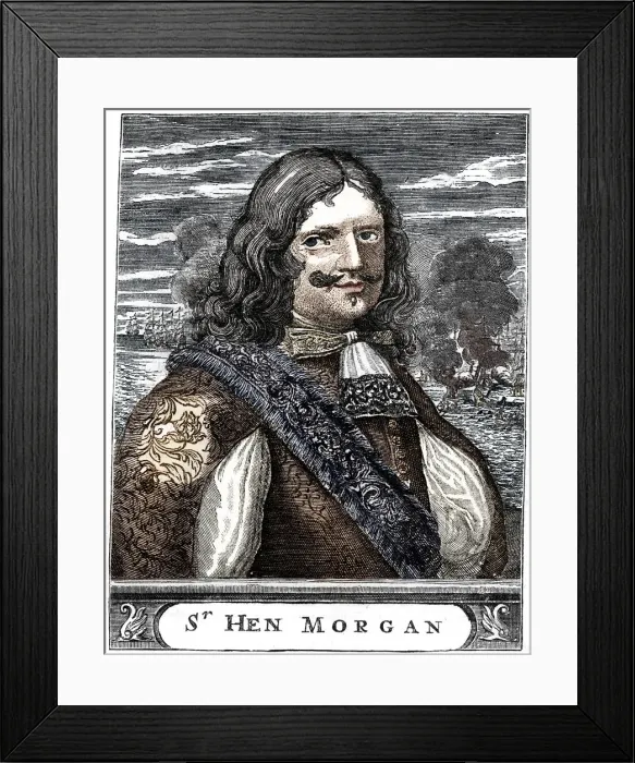 Framed Print : Captain Morgan, 17th century buccaneer, c1880 Framed Print : Captain Morgan, 17th century buccaneer, c1880