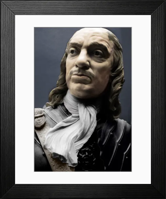 Framed Print : Bust of Lord Protector Oliver Cromwell, 1860. Artist: Matthew Noble
