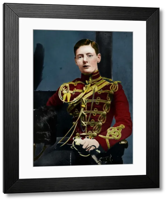 Framed Print : Soon he was a dashing subaltern in the 4th Hussars, 1895, (1945) Framed Print : Soon he was a dashing subaltern in the 4th Hussars, 1895, (1945)