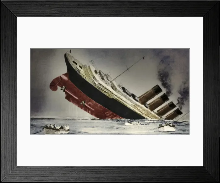 Framed Print : The sinking of the Lusitania, 7 May 1915 Framed Print : The sinking of the Lusitania, 7 May 1915