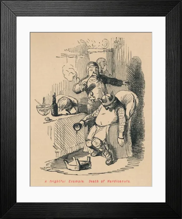 Framed Print : A frightful Example. Death of Hardicanute, c1860, (c1860). Artist: John Leech Framed Print : A frightful Example. Death of Hardicanute, c1860, (c1860). Artist: John Leech