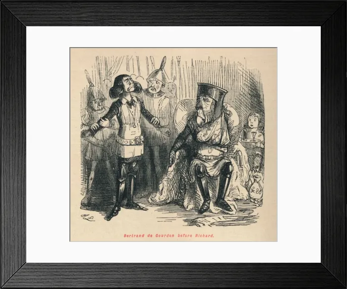 Framed Print : Bertrand de Gourdon before Richard, c1860, (c1860). Artist: John Leech Framed Print : Bertrand de Gourdon before Richard, c1860, (c1860). Artist: John Leech