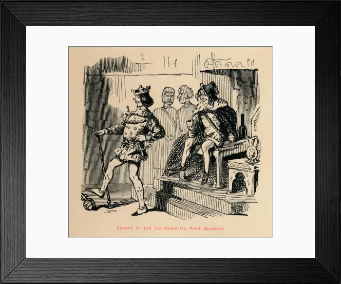 Framed Print : Edward II. and his Favourite, Piers Gaveston, c1860, (c1860). Artist: John Leech Framed Print : Edward II. and his Favourite, Piers Gaveston, c1860, (c1860). Artist: John Leech