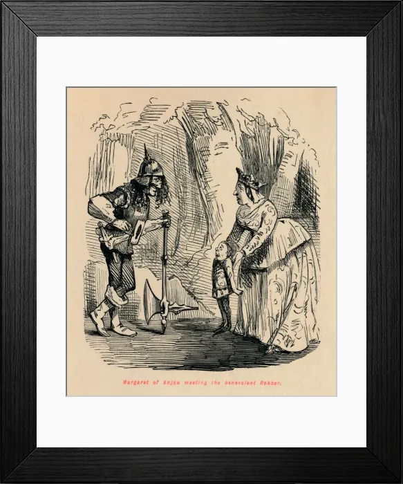 Framed Print : Margaret of Anjou meeting the benevolent Robber. Artist: John Leech Framed Print : Margaret of Anjou meeting the benevolent Robber. Artist: John Leech