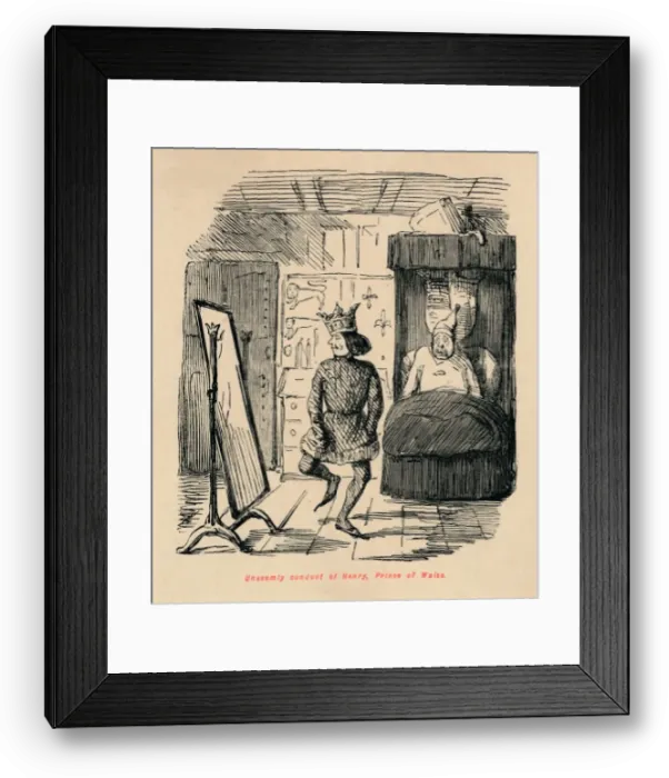 Framed Print : Unseemly conduct of Henry, Prince of Wales, c1860, (c1860). Artist: John Leech Framed Print : Unseemly conduct of Henry, Prince of Wales, c1860, (c1860). Artist: John Leech