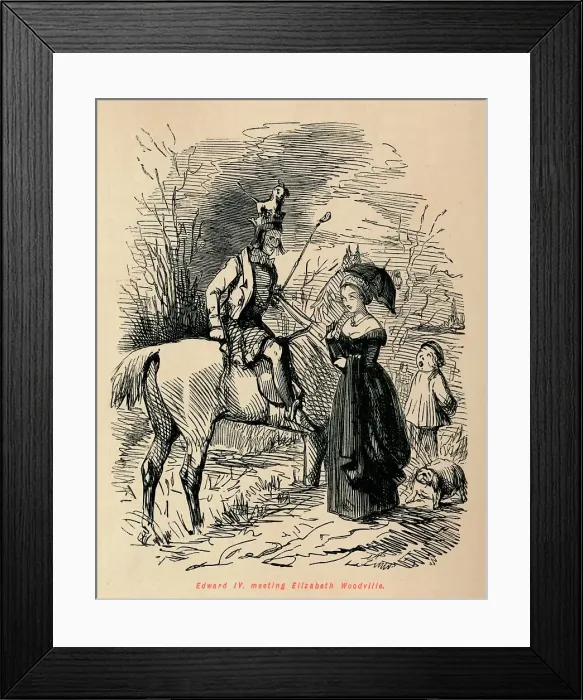 Framed Print : Edward IV, meeting Elizabeth Woodville. Artist: John Leech Framed Print : Edward IV, meeting Elizabeth Woodville. Artist: John Leech