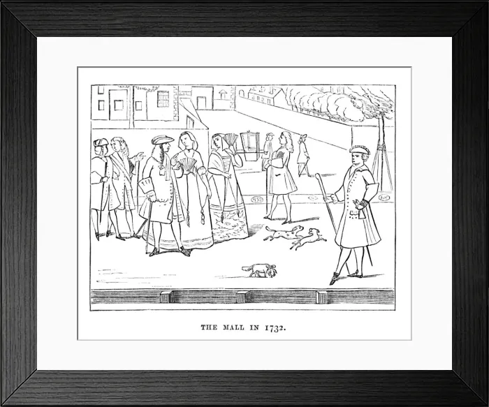 Framed Print : The Mall in 1732, c1870 Framed Print : The Mall in 1732, c1870