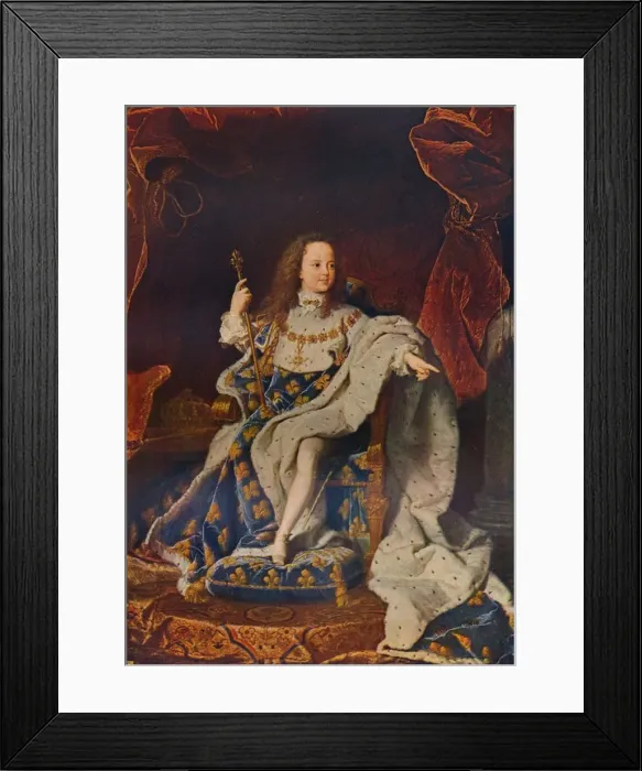 Framed Print : Louis XV (1710-1774) at the Age of Five in the Costume of the Sacre, c1716u24, (1911). Artist: Hyacinthe Rigaud Framed Print : Louis XV (1710-1774) at the Age of Five in the Costume of the Sacre, c1716u24, (1911). Artist: Hyacinthe Rigaud