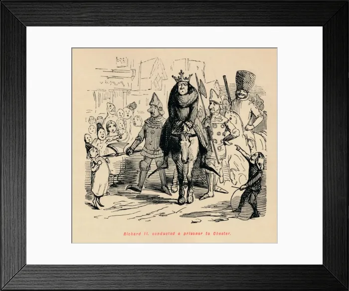 Framed Print : Richard II. conducted a prisoner to Chester, c1860, (c1860). Artist: John Leech Framed Print : Richard II. conducted a prisoner to Chester, c1860, (c1860). Artist: John Leech
