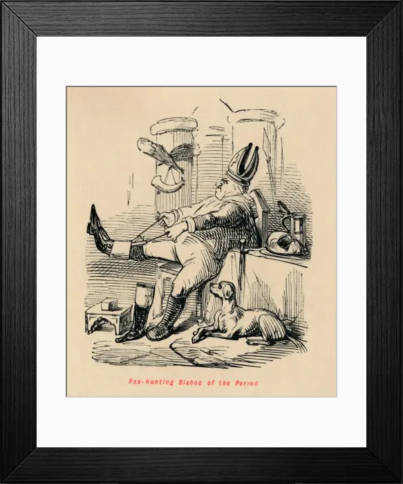 Framed Print : Fox hunting Bishop of the Period, c1860, (c1860). Artist: John Leech Framed Print : Fox hunting Bishop of the Period, c1860, (c1860). Artist: John Leech