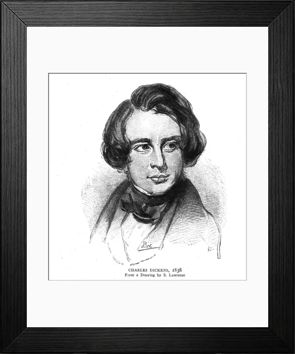 Framed Print : Charles Dickens, 1838. Artist:s Lawrence Framed Print : Charles Dickens, 1838. Artist:s Lawrence
