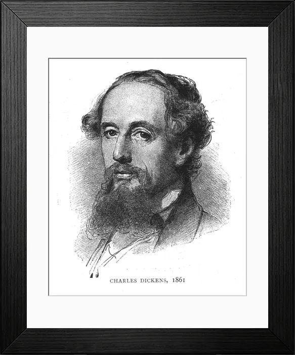 Framed Print : Charles Dickens, 1861. Artist: Wilhelm Auguste Rudolf Lehmann Framed Print : Charles Dickens, 1861. Artist: Wilhelm Auguste Rudolf Lehmann