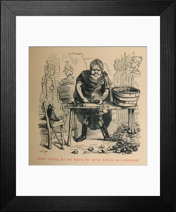 Framed Print : Caesar looking for the Pearls for which Britain was celebrated, c1860, (c1860). Artist: John Leech Framed Print : Caesar looking for the Pearls for which Britain was celebrated, c1860, (c1860). Artist: John Leech