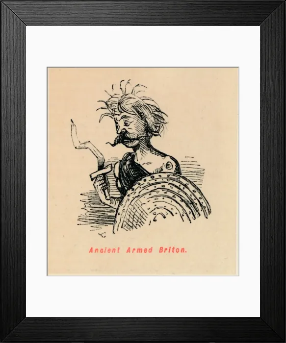 Framed Print : Ancient Armed Briton, c1860, (c1860). Artist: John Leech Framed Print : Ancient Armed Briton, c1860, (c1860). Artist: John Leech