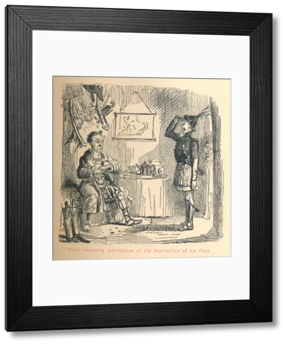 Framed Print : Caesar receiving intelligence of the Destruction of his Fleet, c1860, (c1860). Artist: John Leech Framed Print : Caesar receiving intelligence of the Destruction of his Fleet, c1860, (c1860). Artist: John Leech