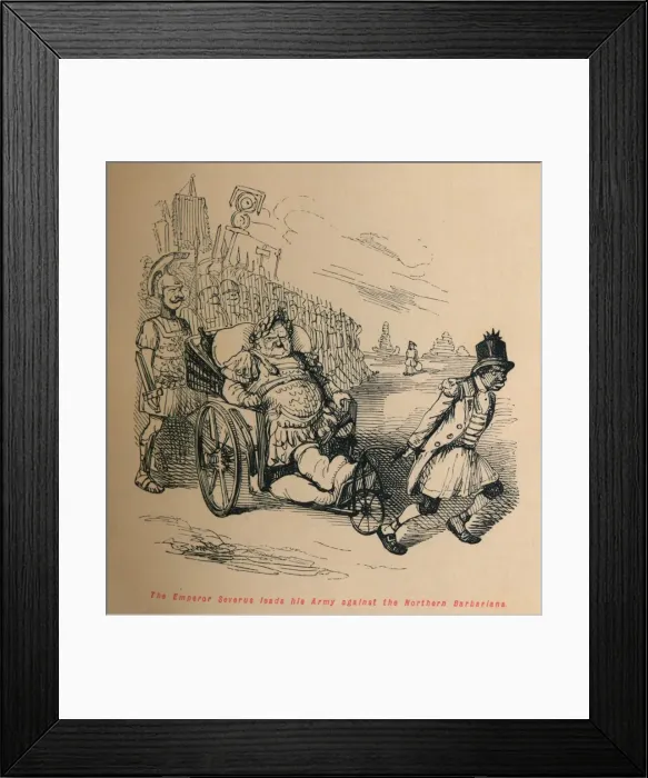 Framed Print : The Emperor Severus leads his Army against the Northern Barbarians, c1860, (c1860). Artist: John Leech Framed Print : The Emperor Severus leads his Army against the Northern Barbarians, c1860, (c1860). Artist: John Leech