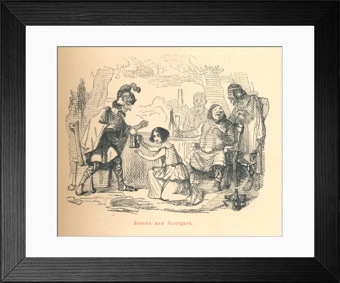 Framed Print : Rowena and Vortigern, c1860, (c1860). Artist: John Leech Framed Print : Rowena and Vortigern, c1860, (c1860). Artist: John Leech