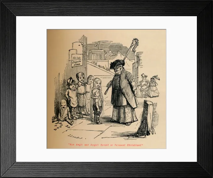 Framed Print : Non Angli sed Angeli forent si fuissent Christiani, c1860, (c1860). Artist: John Leech Framed Print : Non Angli sed Angeli forent si fuissent Christiani, c1860, (c1860). Artist: John Leech