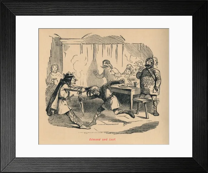Framed Print : Edmund and Leof, c1860, (c1860). Artist: John Leech Framed Print : Edmund and Leof, c1860, (c1860). Artist: John Leech