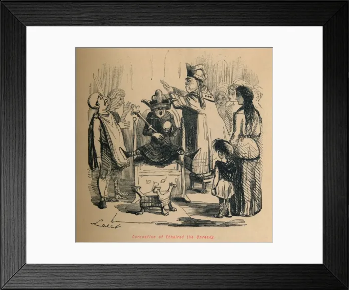 Framed Print : Coronation of Ethelred the Unready, c1860, (c1860). Artist: John Leech Framed Print : Coronation of Ethelred the Unready, c1860, (c1860). Artist: John Leech