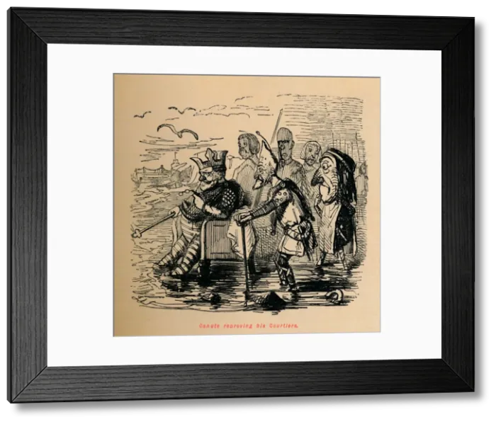 Framed Print : Canute reproving his Courtiers, c1860, (c1860). Artist: John Leech Framed Print : Canute reproving his Courtiers, c1860, (c1860). Artist: John Leech