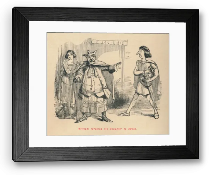 Framed Print : William refusing his Daughter to Edwin, c1860, (c1860). Artist: John Leech