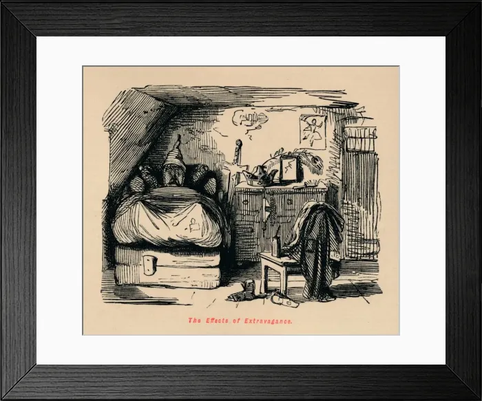 Framed Print : The Effects of Extravagance, c1860, (c1860). Artist: John Leech Framed Print : The Effects of Extravagance, c1860, (c1860). Artist: John Leech