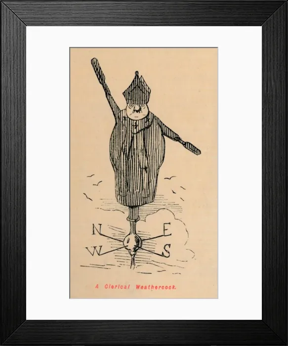 Framed Print : A Clerical Weathercock, c1860, (c1860). Artist: John Leech Framed Print : A Clerical Weathercock, c1860, (c1860). Artist: John Leech