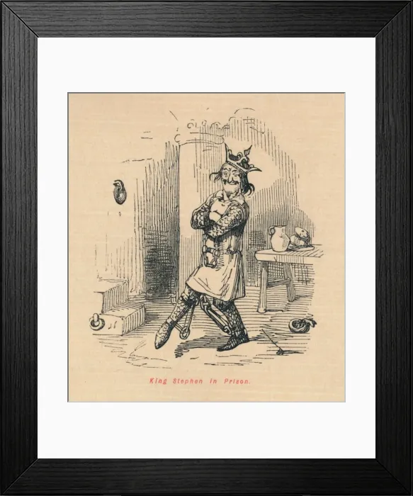 Framed Print : King Stephen in Prison, c1860, (c1860). Artist: John Leech Framed Print : King Stephen in Prison, c1860, (c1860). Artist: John Leech