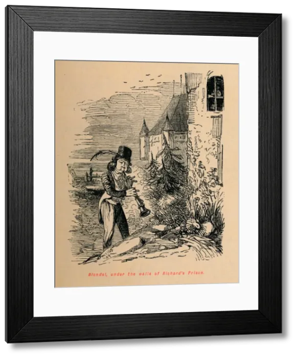 Framed Print : Blondel, under the walls of Richards Prison, c1860, (c1860). Artist: John Leech Framed Print : Blondel, under the walls of Richards Prison, c1860, (c1860). Artist: John Leech
