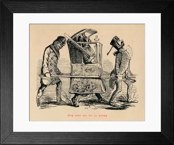 Framed Print : King John out for an airing, c1860, (c1860). Artist: John Leech Framed Print : King John out for an airing, c1860, (c1860). Artist: John Leech