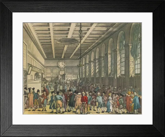 Framed Print : Interior of Custom House, London, 1808. Artists: Augustus Charles Pugin, Thomas Rowlandson Framed Print : Interior of Custom House, London, 1808. Artists: Augustus Charles Pugin, Thomas Rowlandson